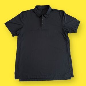Lululemon Snap Front Performance Short Sleeve Polo - Size Medium - Black